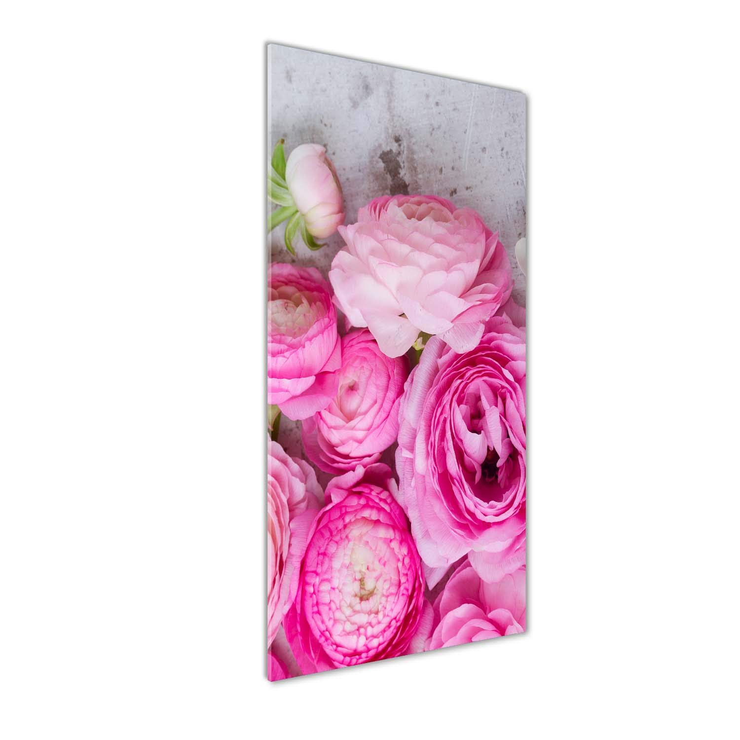 Tableaux pour la mur en verre acrylique Tulup 50x125 cm décor fleurs rose