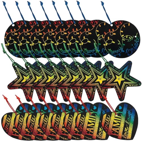 Fun Express Magic Color Scratch Ornaments (24PC)