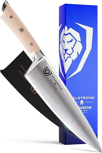 Dalstrong Cuchillo de chef  8 pulgadas  Serie Gladiator  Acero alemán forjado de alto carbono  Cuchillo de cocina afilado  Cuchillos profesionales