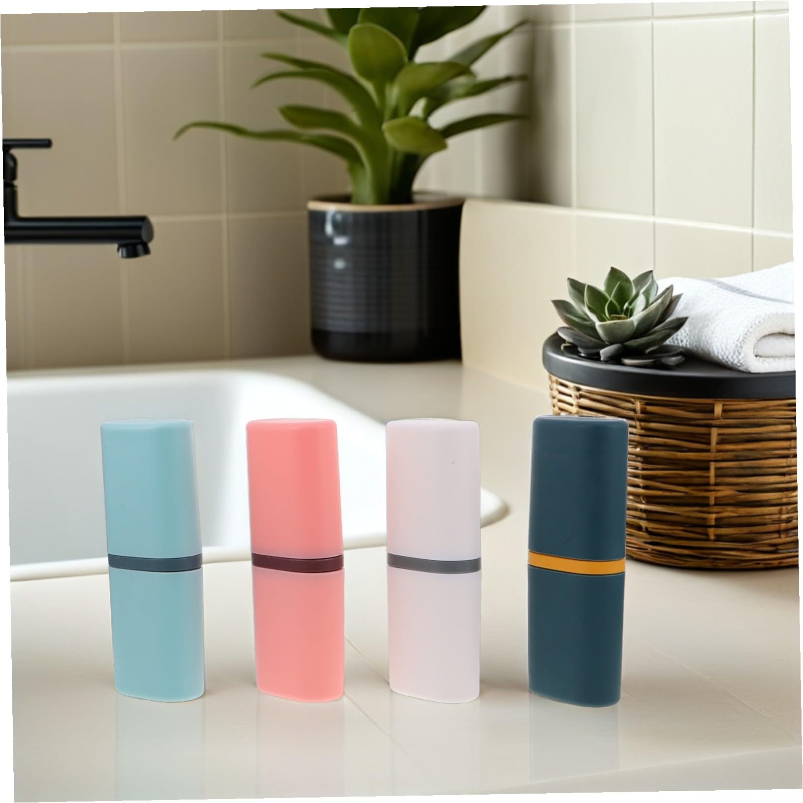 8pezzi Custodia Per Spazzolino Da Denti Da Viaggio Contenitore Per Collutorio Porta Dentifricio Portatile Organizer Da Viaggio Per Spazzolino Da Denti Coprispazzolino Da Con Coperc