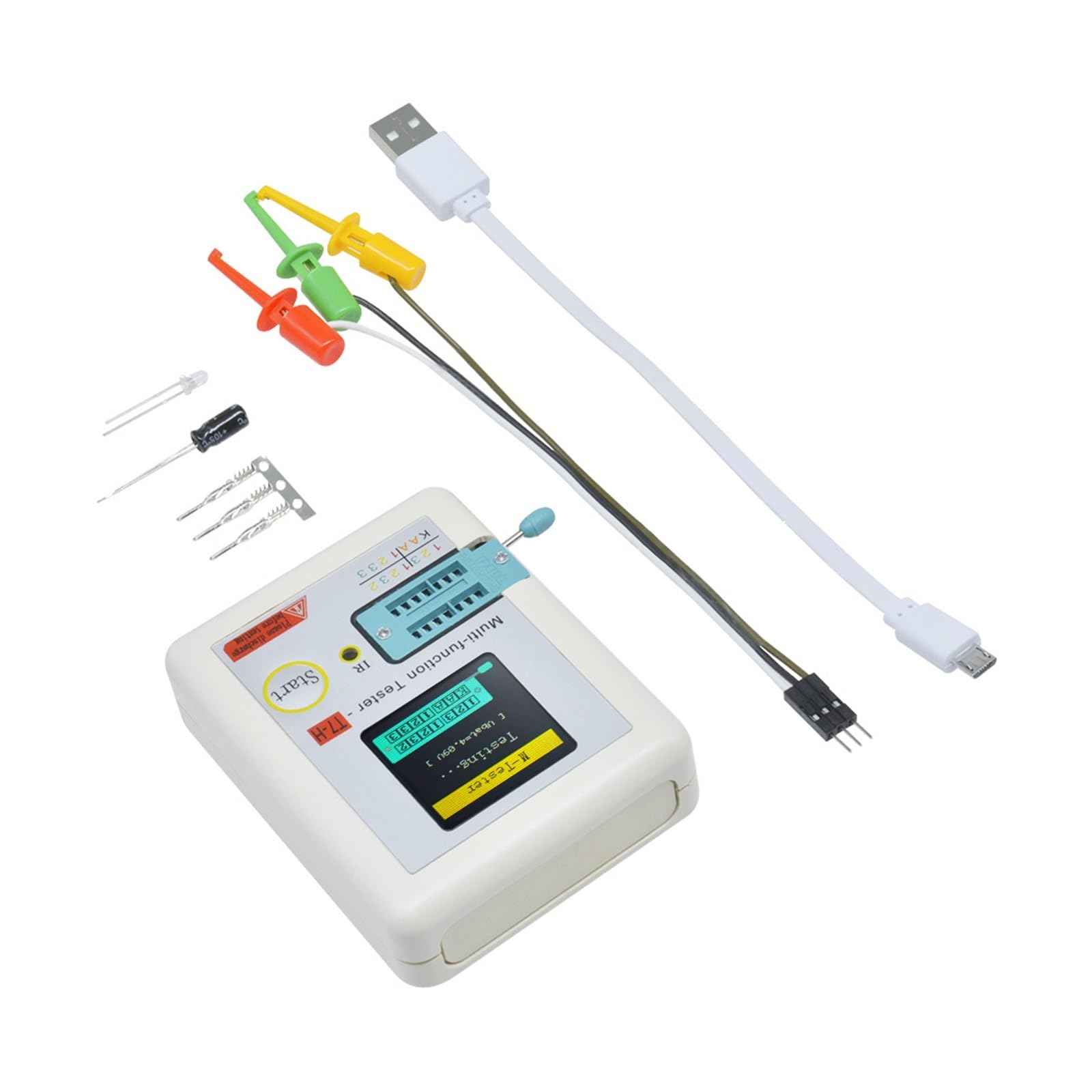 Transistortester Hochpräzises LCD-Digitalmessgerät Diode Triode Kapazität ESR MOS/PNP/NPN LCR MOSFET TFT(TC-T7-H)