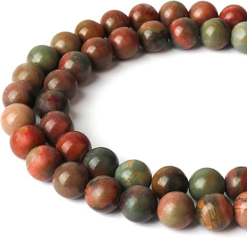 Miniatura 2 de Picasso Jasper - Cuentas de piedras preciosas naturales para la fabricación de joyas, 60 cuentas redondas sueltas de 0.236 pulgadas para pulseras y