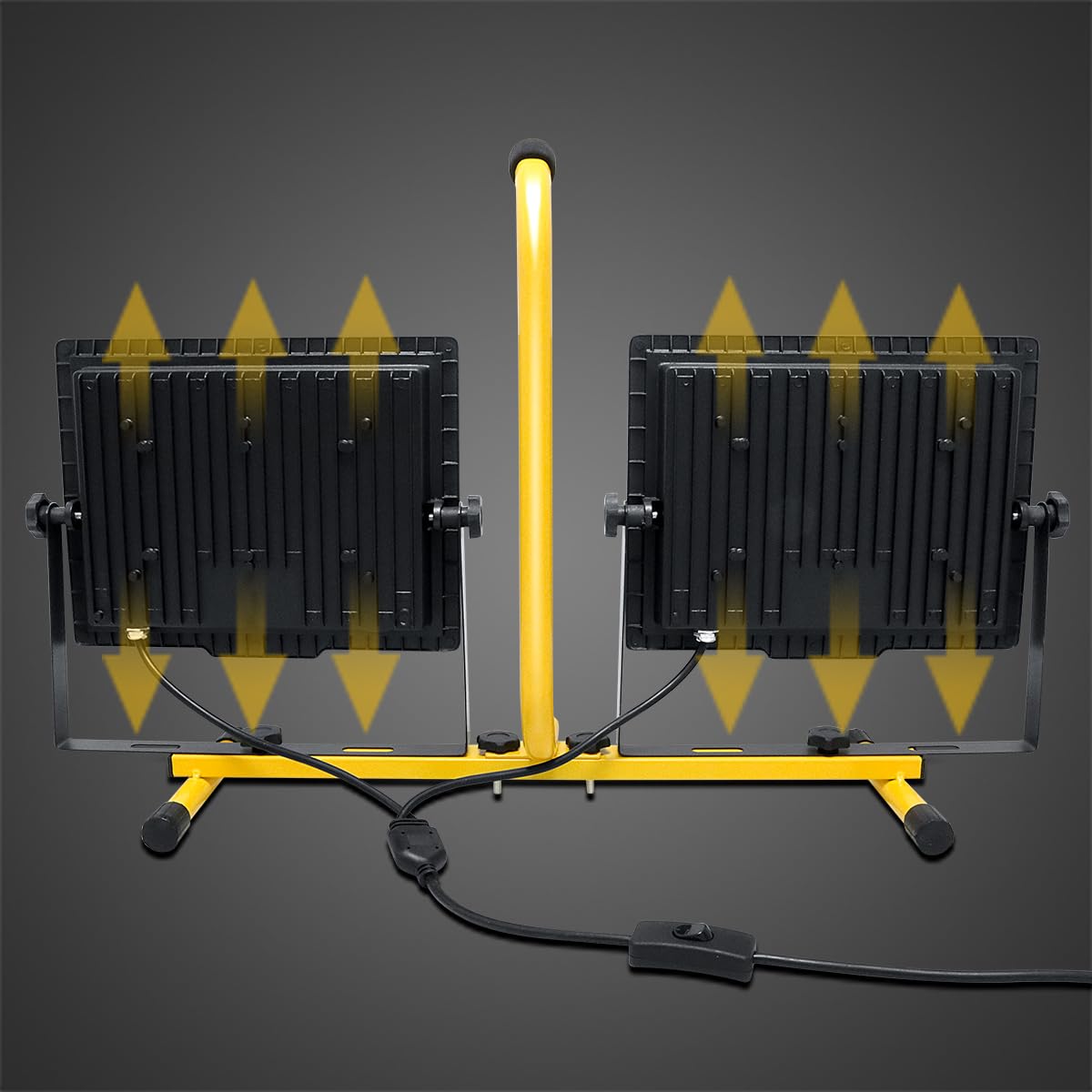 AUXTINGS 2 * 100W Focos LED Exterior Blanco Frío con Trípode Foco de trabajo LED reflector a prueba de agua IP66 para uso en interiores y exteriores garaje, campo de deportes, obra de construcción