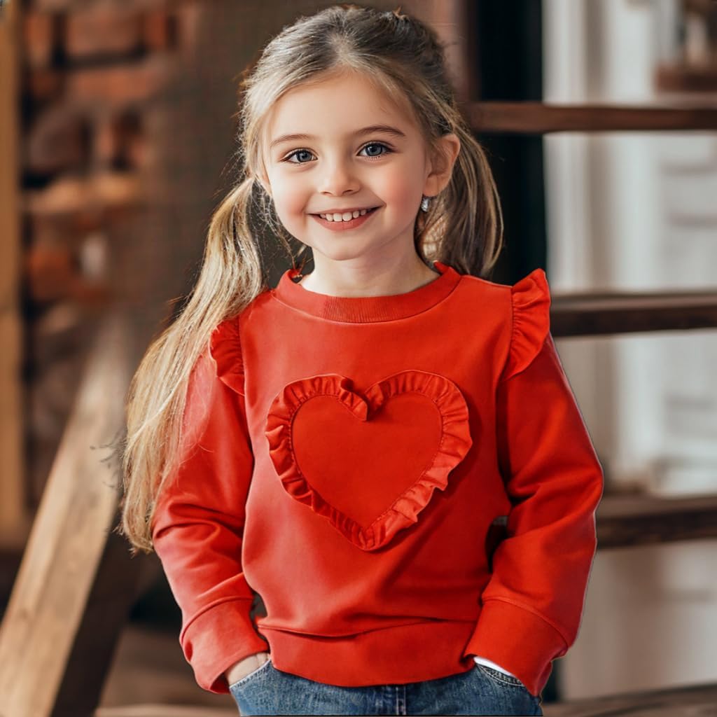 HH Family Girls Valentine Sweatshirt for Girls Unicorn Heart Love Kids Pullover Shirt Clothing - Image 3