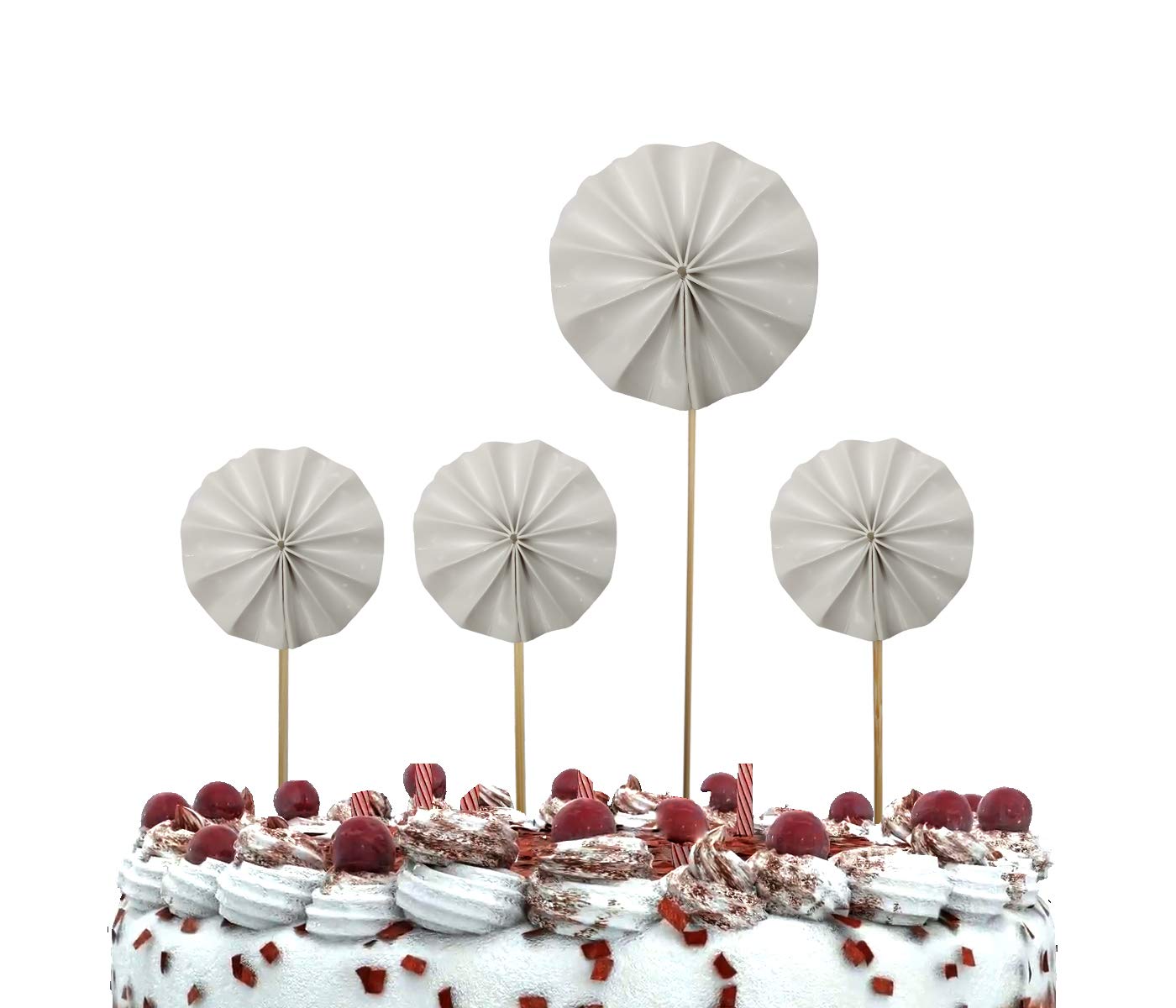 AMFIN® Fan Cupcake Cake Toppers - White 4