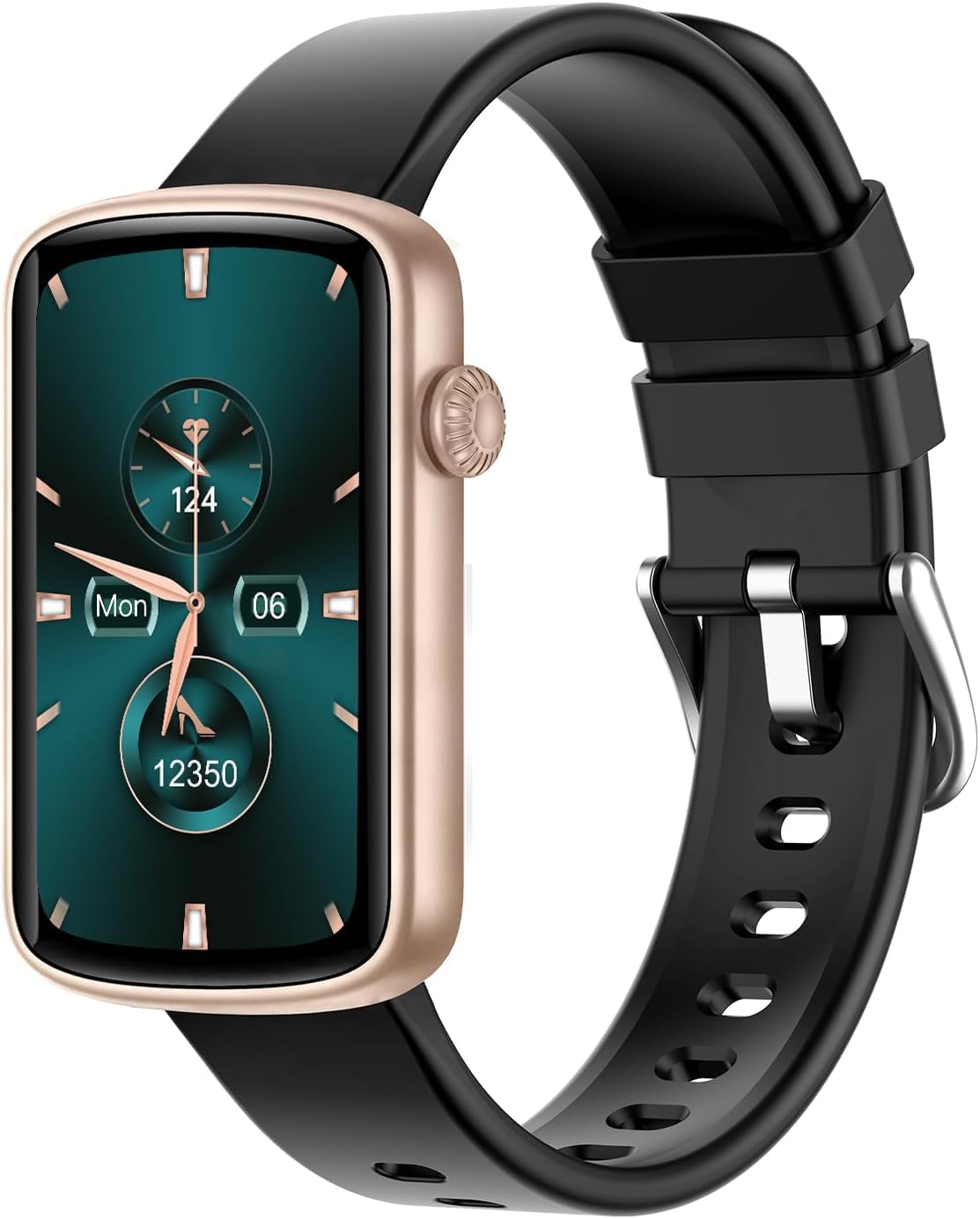 Montre Connectée Femme Sport IP68 Cardiofréquencemètre Oxymètre Podomètre Android iOS Notification SMS/Appel Or Noir