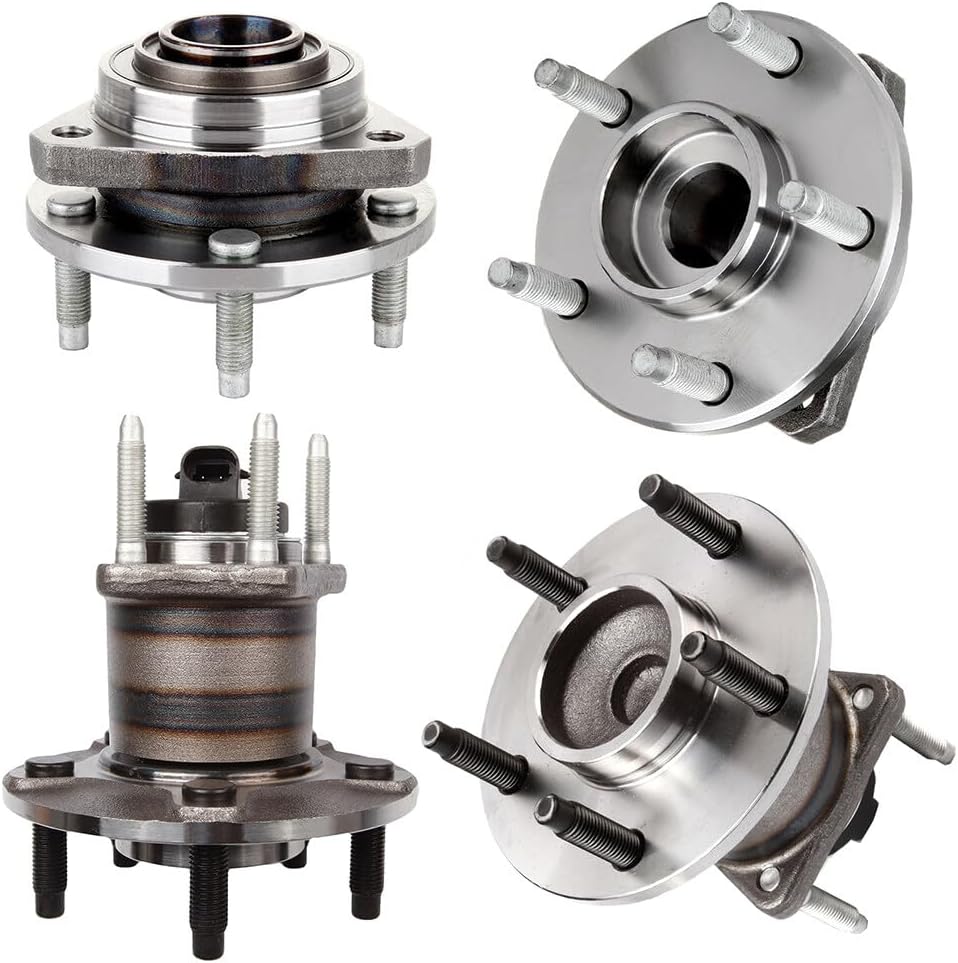 SCITOO 4pcs Front and Rear Wheel Bearing Hub Assembly 513215 512285 fit for Chevrolet Malibu 2004-2007, for Pontiac G6 2005-2007 5 Lugs
