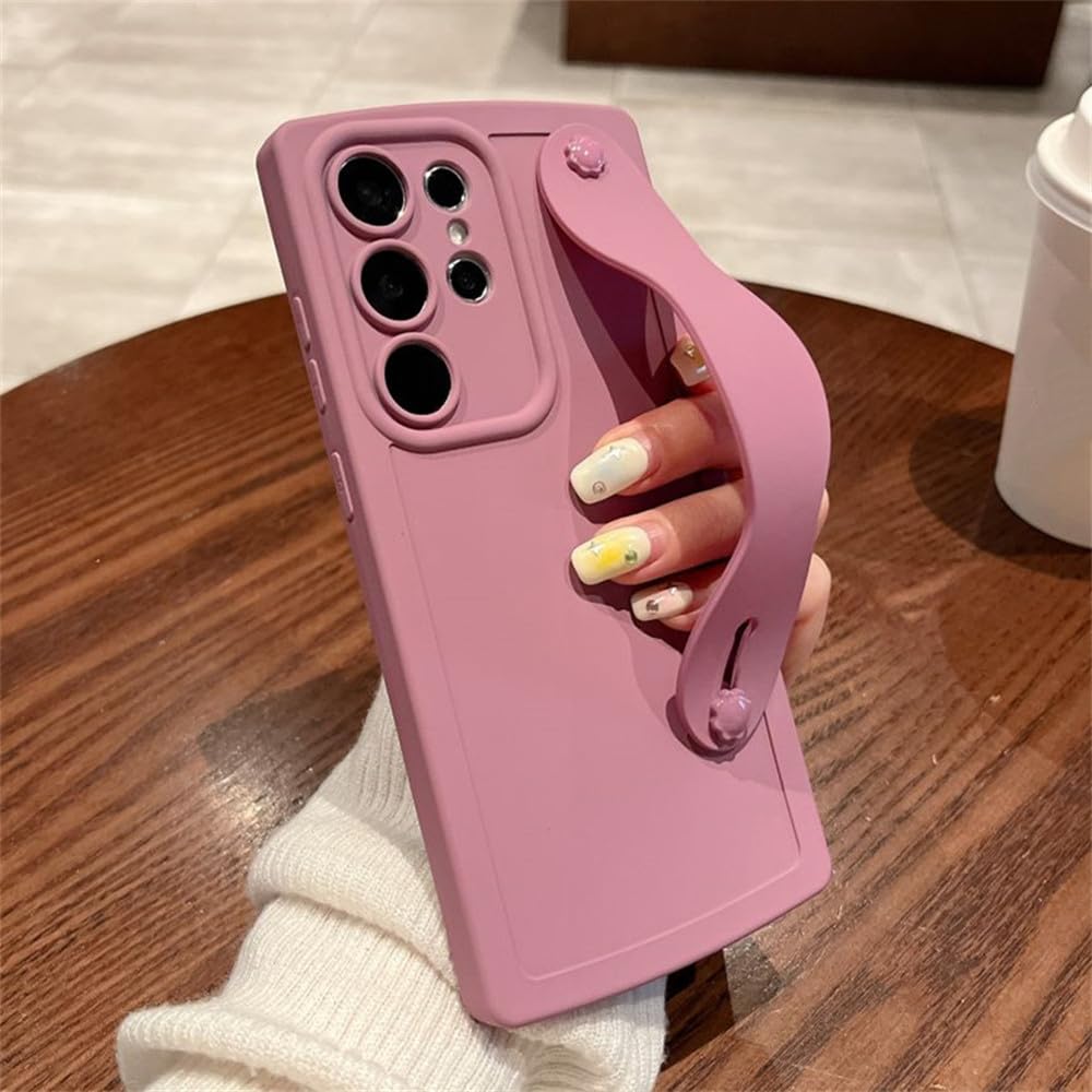Support de dragonne de luxe rose pour sécuriser votre Samsung S23 Plus en voyage