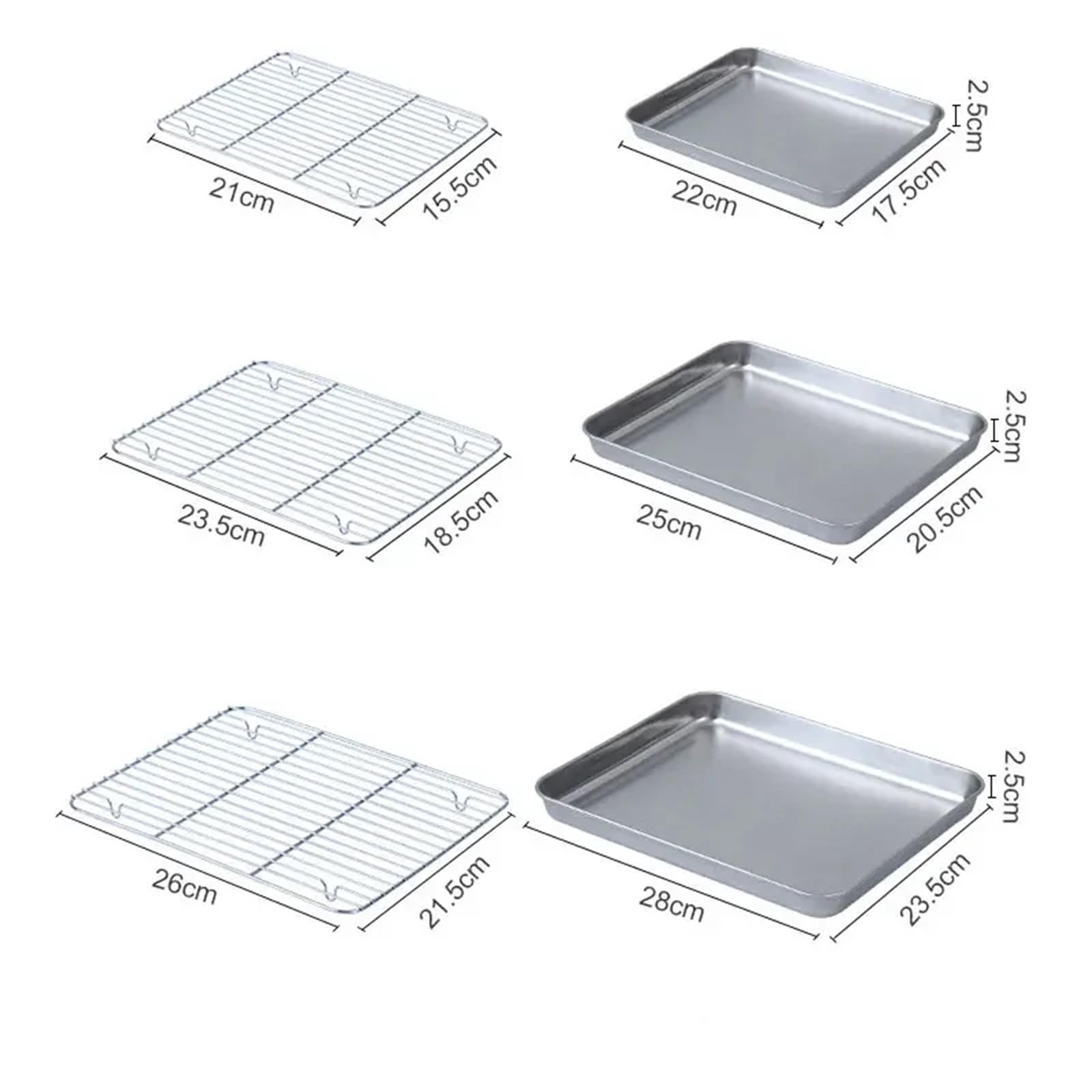 Bandeja Para Horno Bandeja de barbacoa de acero inoxidable, chasis plano, estante de refrigeración extraíble multiusos, juego de bandeja, bandeja antiadherente for hornear pasteles Para Hornear(Small