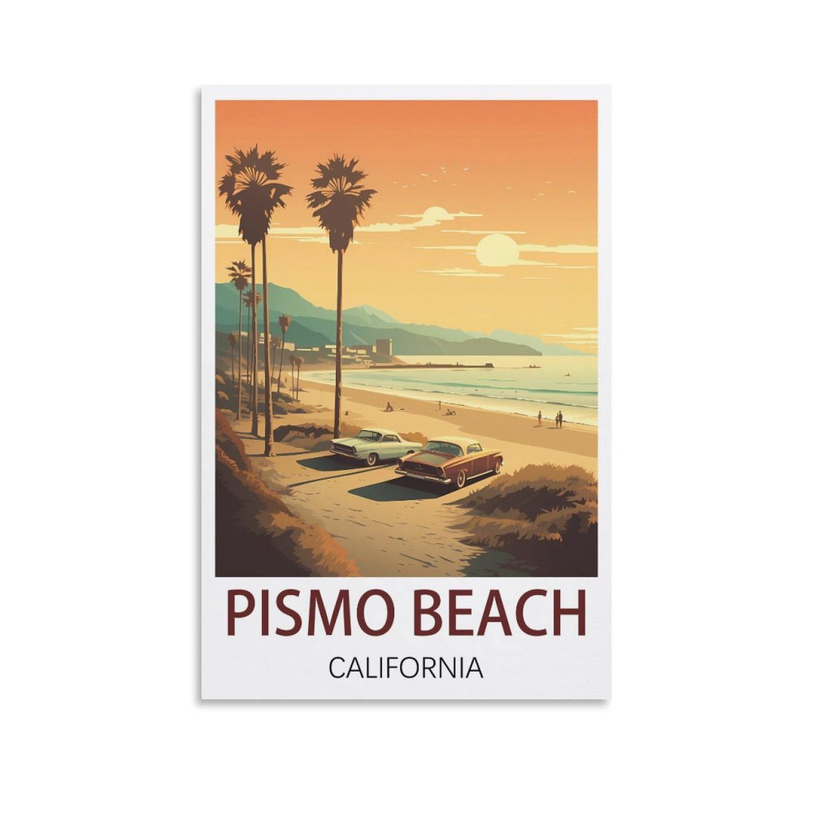 EZMLFA Diamond Painting Kits for Adults,Pismo Beach California 5D Diamond Painting Kit for Adults Beginners, DIY Full Round Drill Gem Art Kits for Home 40x50cm