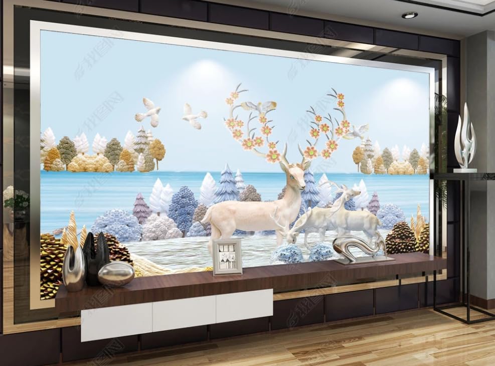 Papier peint intissé relief premium design arbre de la richesse poster géant de luxe