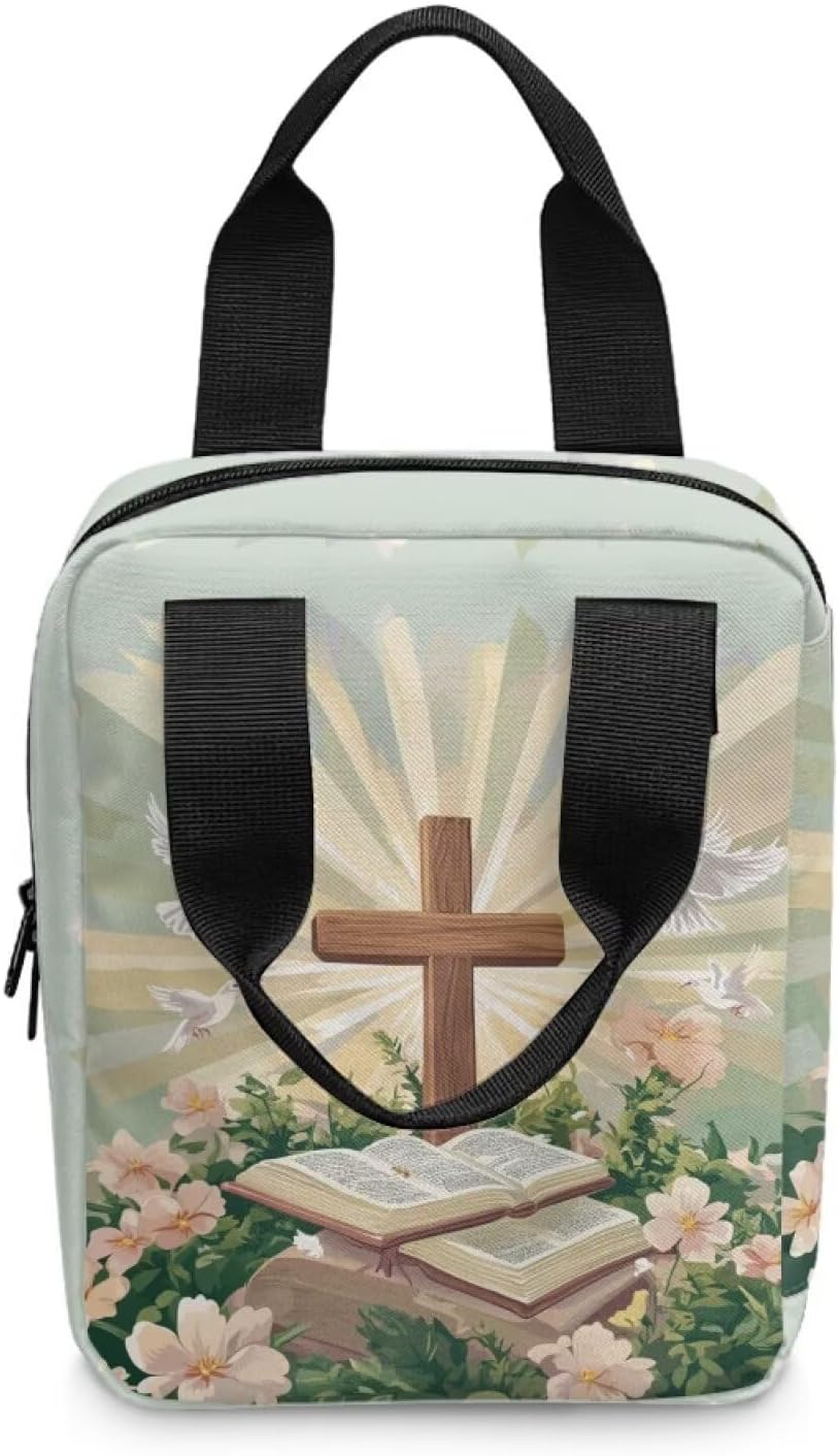 Dolyues Book Cross Snowmans Bible Cover Case for Women Red Bible Case Large Bible Tote Bag with Handle Bible Journaling Supplies Christmas Gift