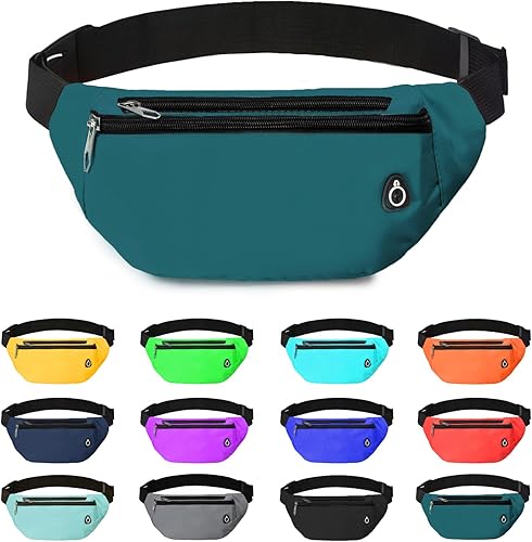 Miniatura 15 de Riñonera cruzada para mujeres y hombres, riñonera deportiva resistente al agua, bolsa de cinturón para viajes, senderismo, correr negro,