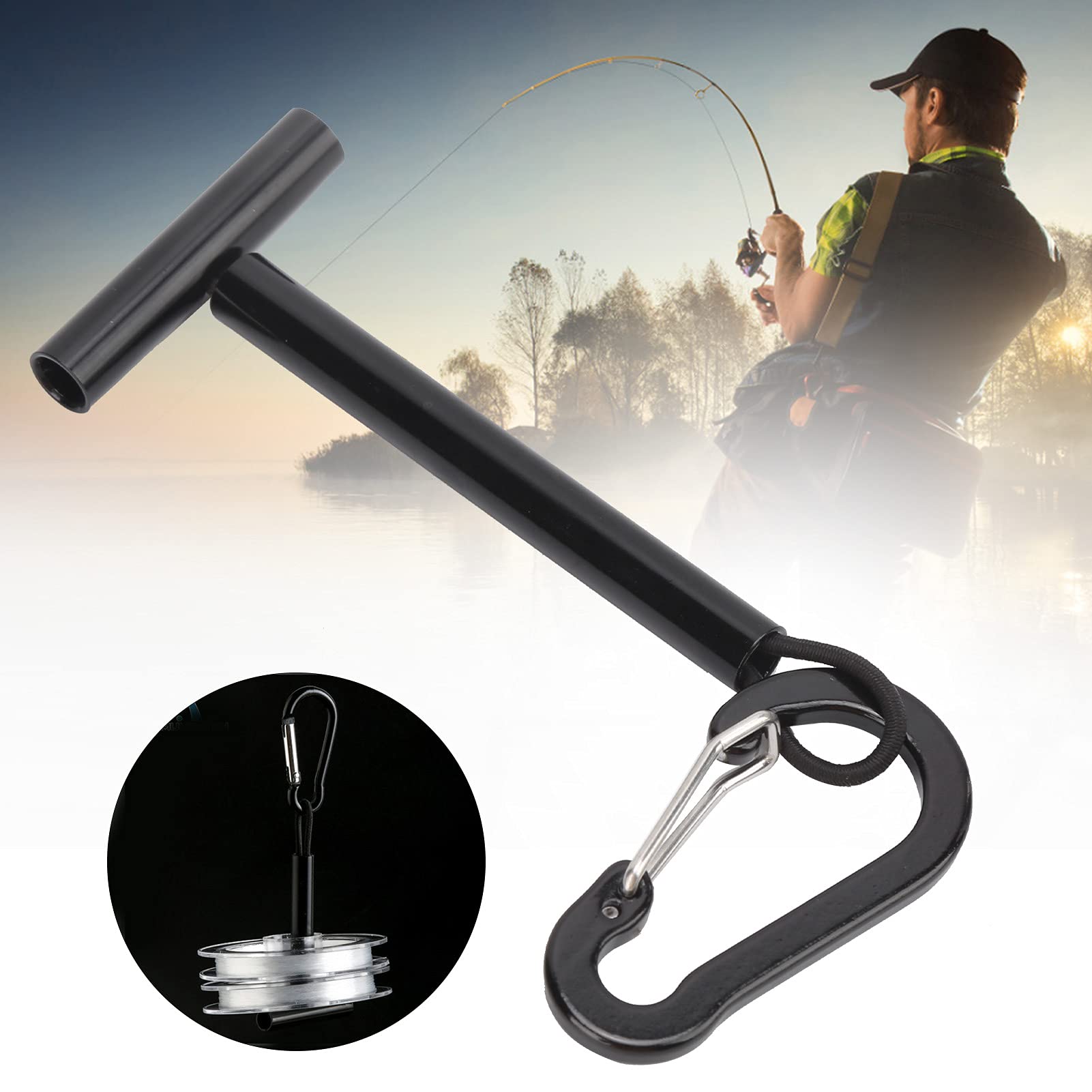 Porte-bobines Tippet T Pour Pêche à La Mouche - Alliage Aluminium, élastique Interne, Avec Mousqueton