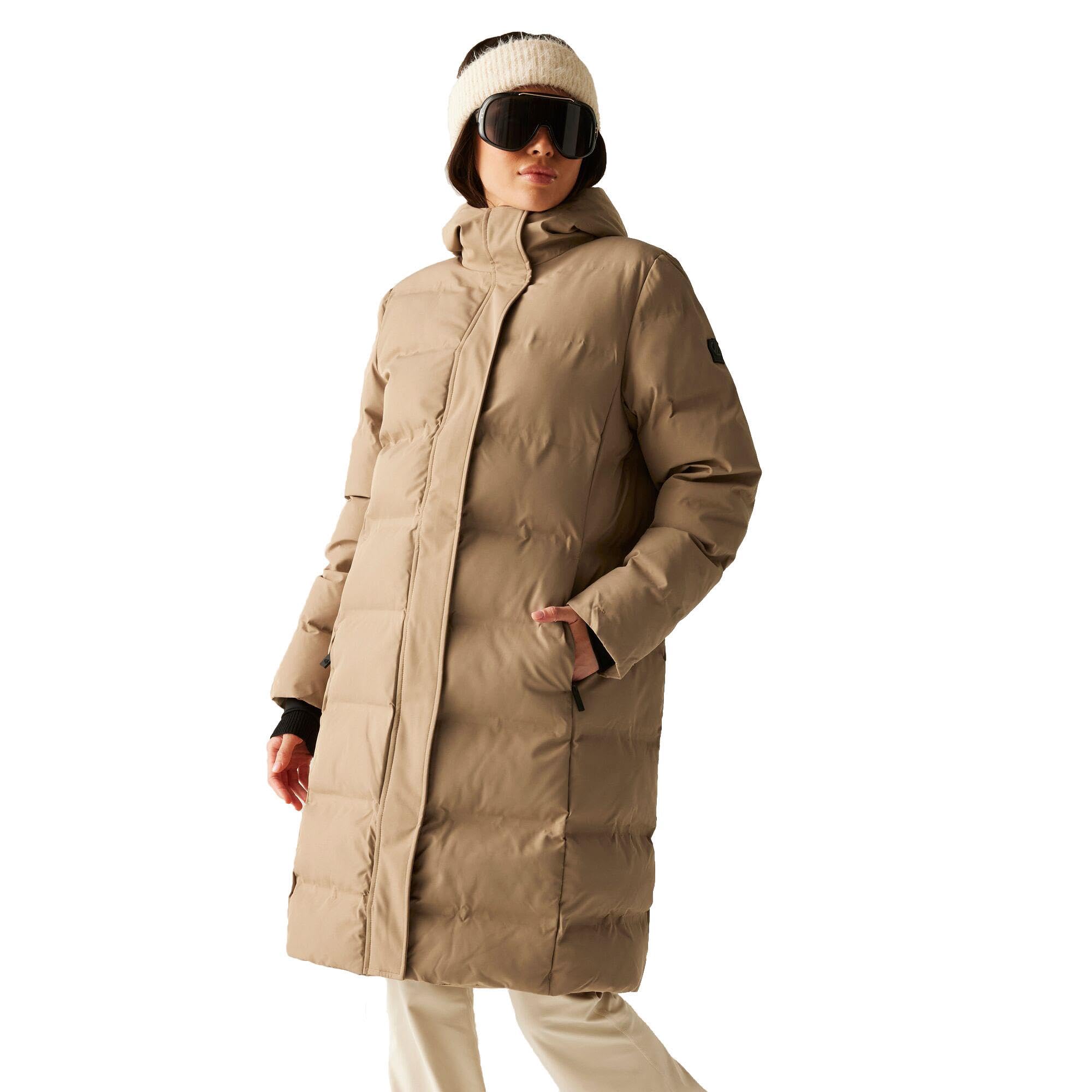 Dare 2B Women's Beige Wander Waterproof Longline Padded Jacket In Size 6