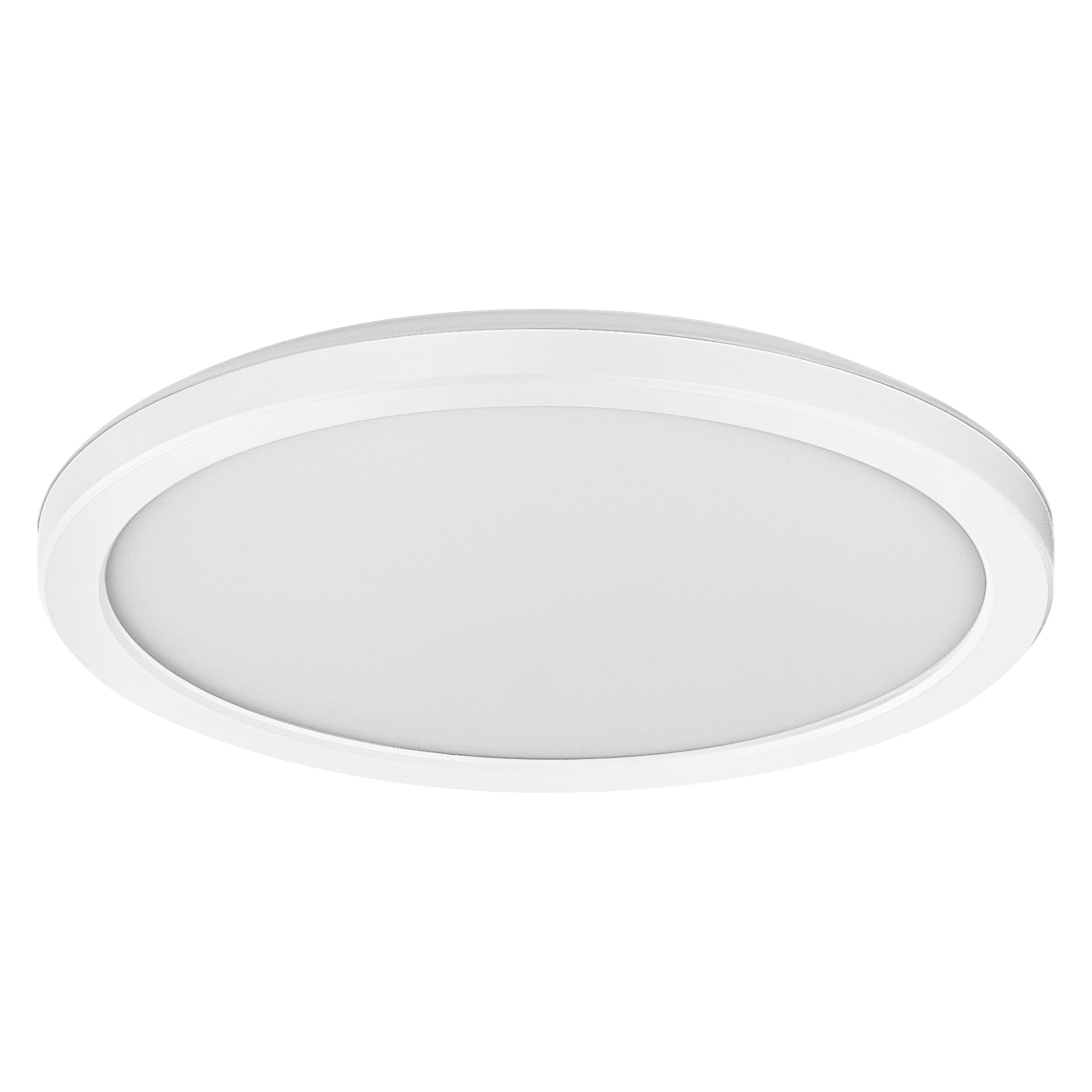 Osram ORBIS Ultra Slim Deckenleuchte 235mm, weiß, 15W, 1640lm, homogenes, warmweißes Licht (3000K) + Hintergrundlicht, dreistufige Dimmbarkeit über Wandschalter, ultraflach, Schutzklasse IP20