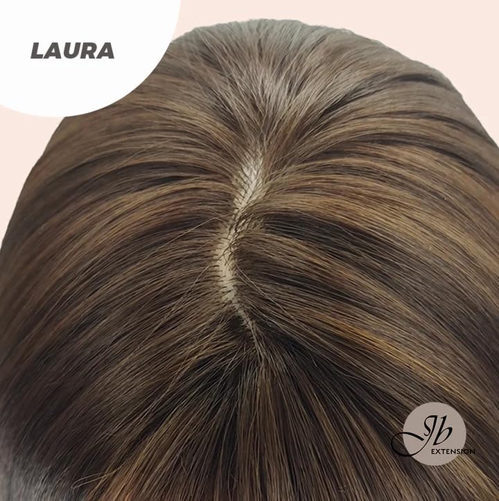 Miniatura 7 de LAURA - Peluca marrón de 22 pulgadas con flequillo, larga y recta, sin pegamento, para fiesta, cosplay, Halloween, pelucas para mujeres, pelucas