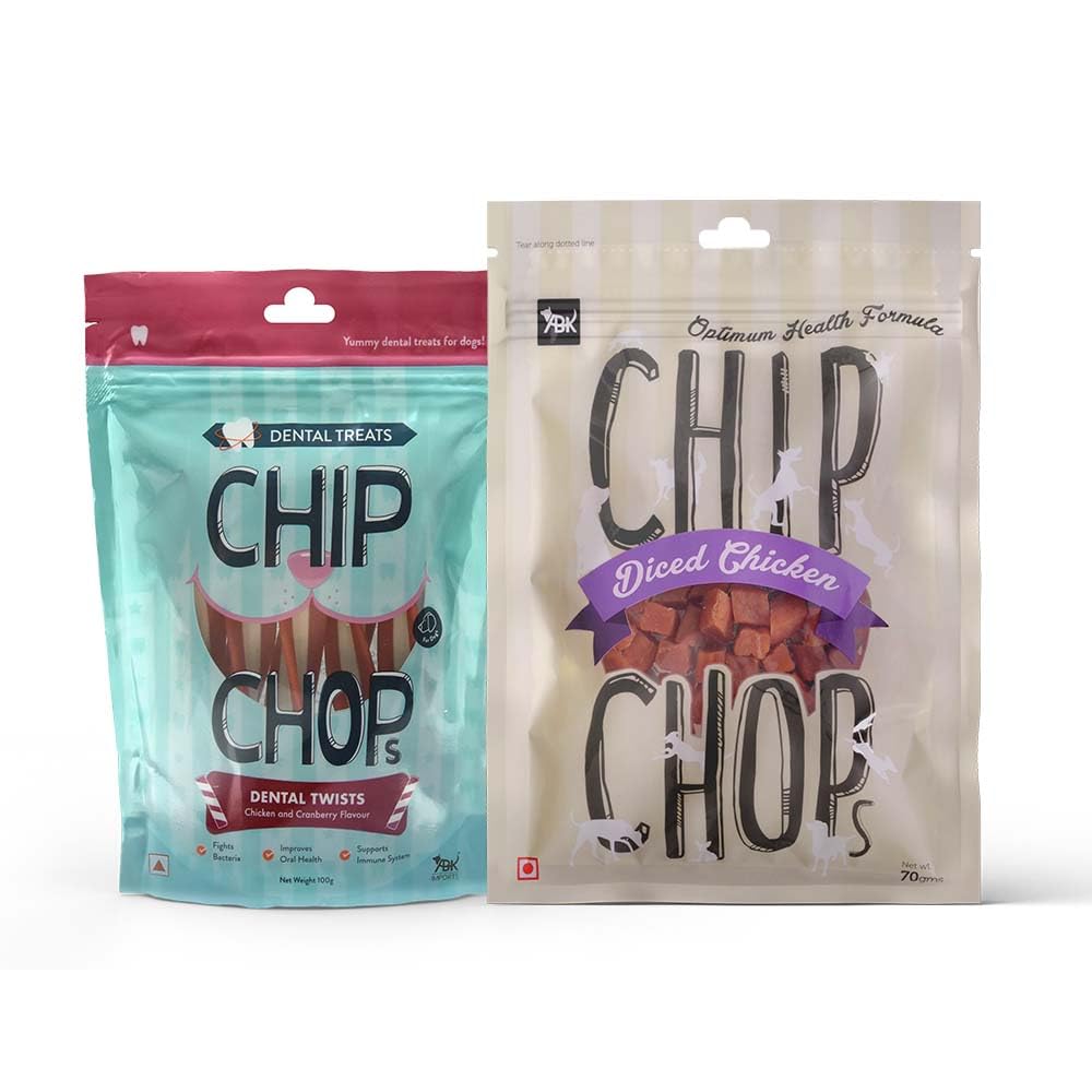 Combo of 1 Pack of Diced Chicken Dog Treat, 70 GMS and 1 Pack of Chip Chops Dental Twists Chicken and Cranberry Flavour Dog Treat, 90 GMS (B0CGJDXSNH) Amazon Price History, Amazon Price Tracker