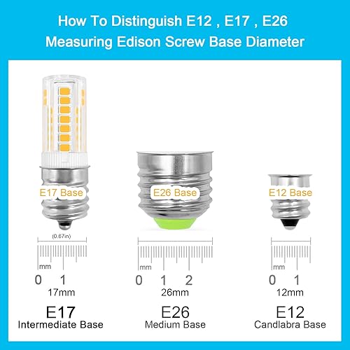 Miniatura 10 de Kei D28x Kel 2816x - Bombilla LED intermedia E17 de 3.5 W, repuesto compatible con refrigerador Kenmore 480LM 120V 5000K, bombilla de microondas