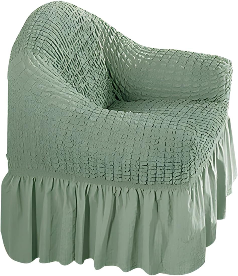 VICASKY Recliner Sofa Slipcover Green Stretch Fabric Full Cover with Skirt Elastic Chair Protector for Lounges Indoor Couch Furniture