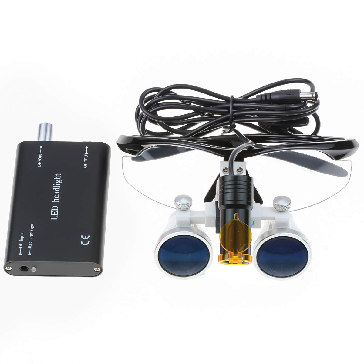 EustomA 2.5X Binocular Loupes With 5W LED Headlight | Dental Surgical Magnifier With Aluminum Case