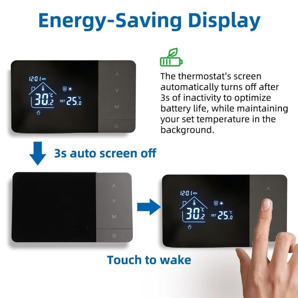 Thermostat WiFi W506 3 A, 2 fils pour chaudière, programmable 7 jours