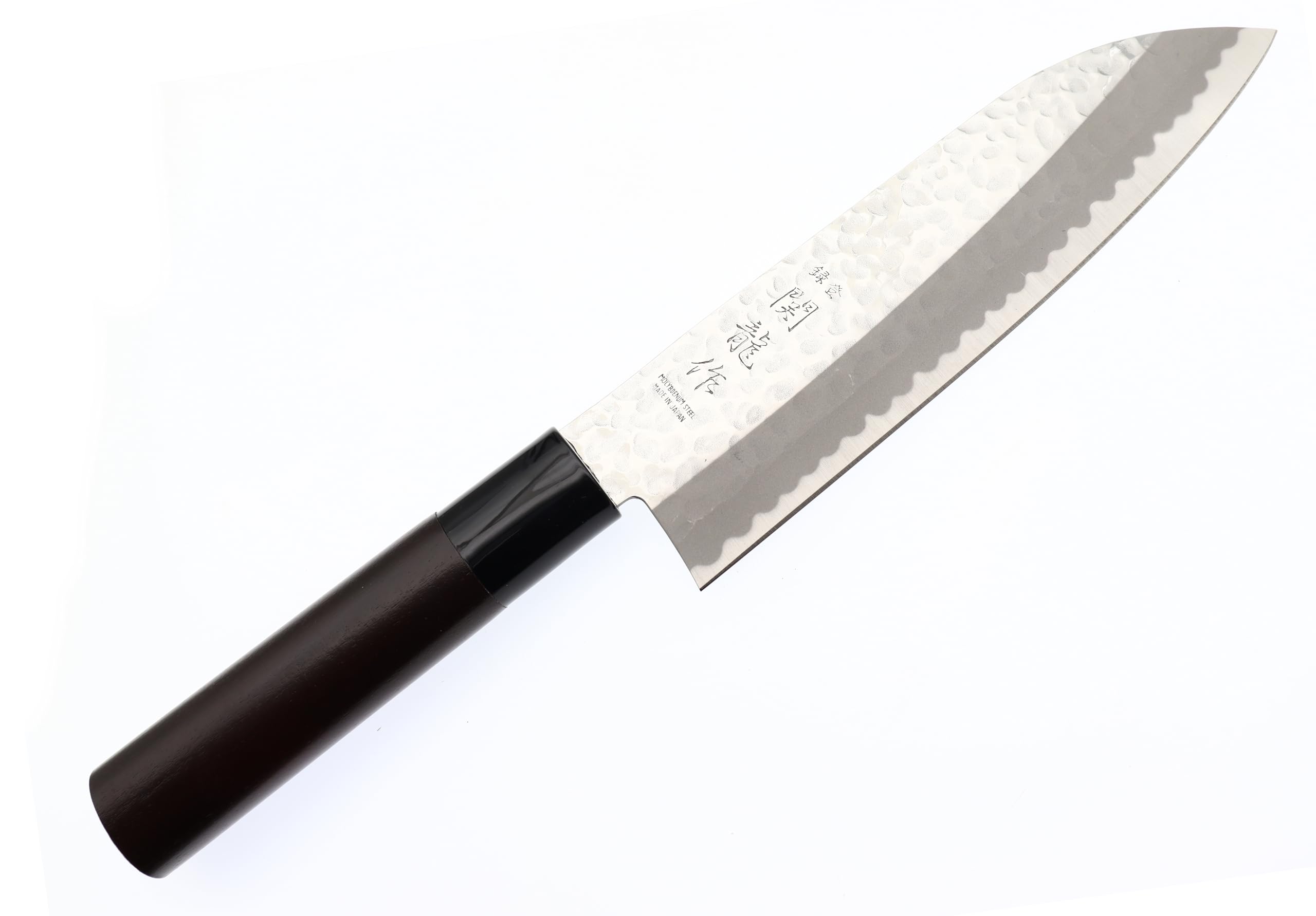 SekiRyu Couteau Japonais Santoku Martelée Lame 16.5cm Couteaux de Cuisine Fabriqué au Japon