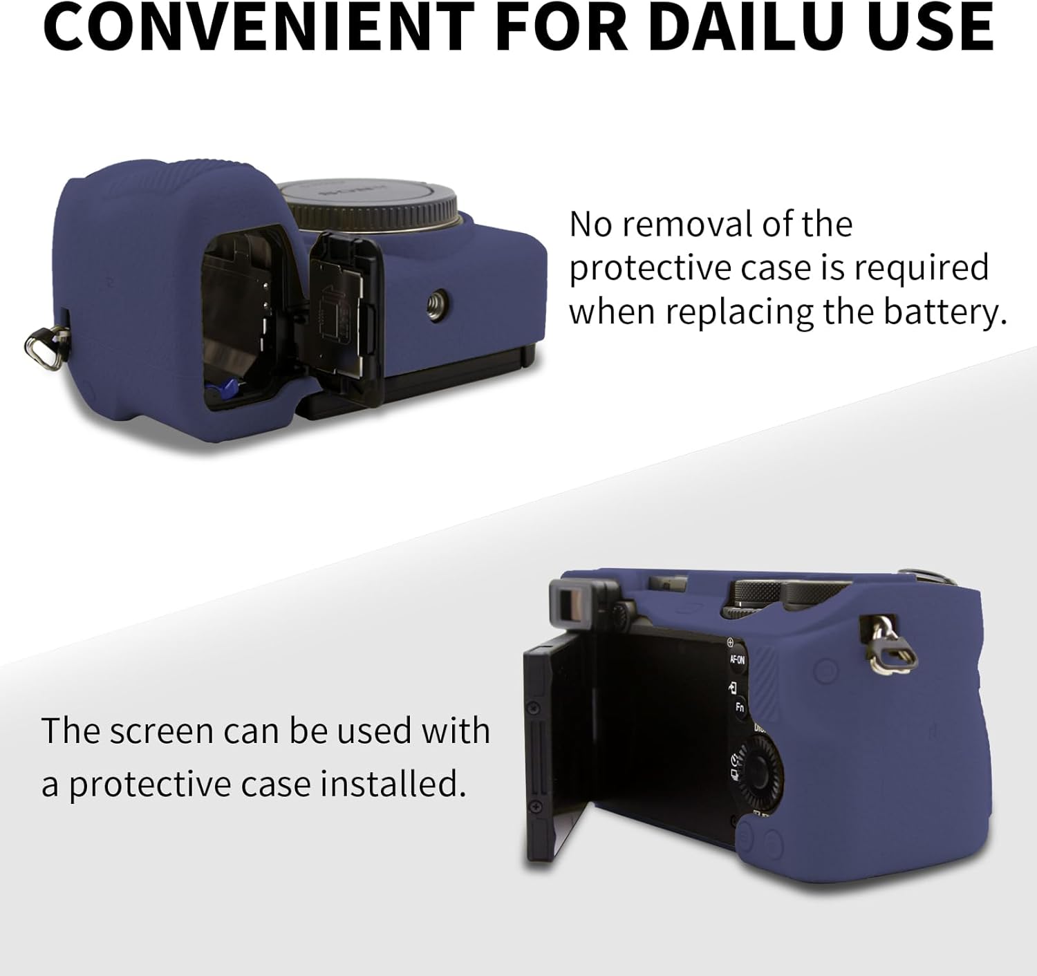 Easy Hood Camera Case for Sony Alpha 6700, Soft Silicone Protective Cover a6700 DSLR Camera Anti-Scratch Slim Fit Body Skin Protector Housing Sleeve for Sony A6700 Mirrorless Camera Blue