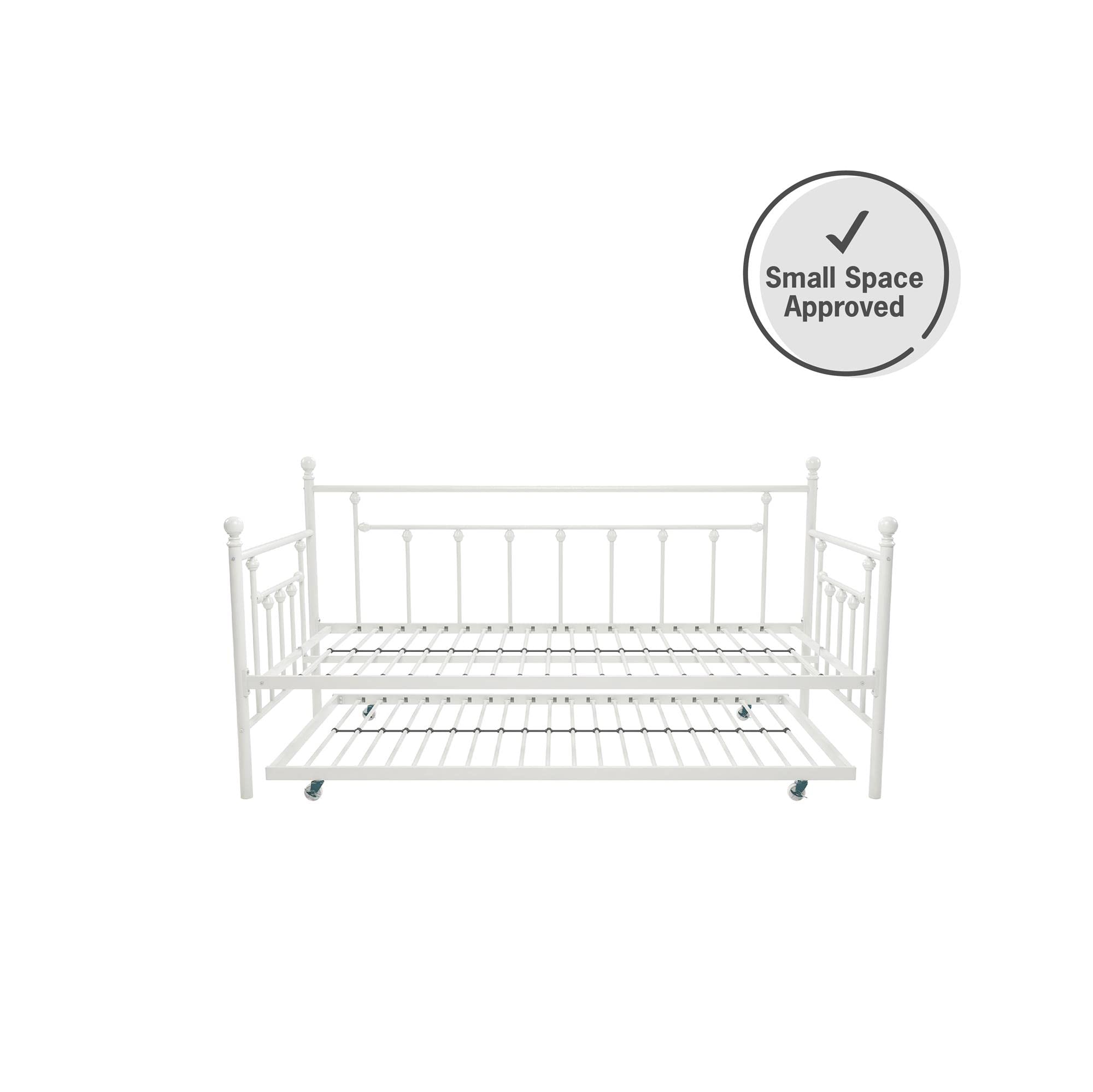 DHP Manila Metall-Tagesbett/Ausziehbett Weiß Einzel, 197 x 106 x 131 cm (L x W x H)