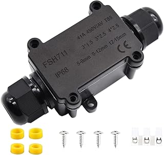 MABUSIYI IP68 Waterproof Junction Box, Outdoor Electrical Junction Boxes, Outdoor Cable Connectors Wire Connector Electrical Junction Box for 5-12 MM Diameter Cable (2-Way)