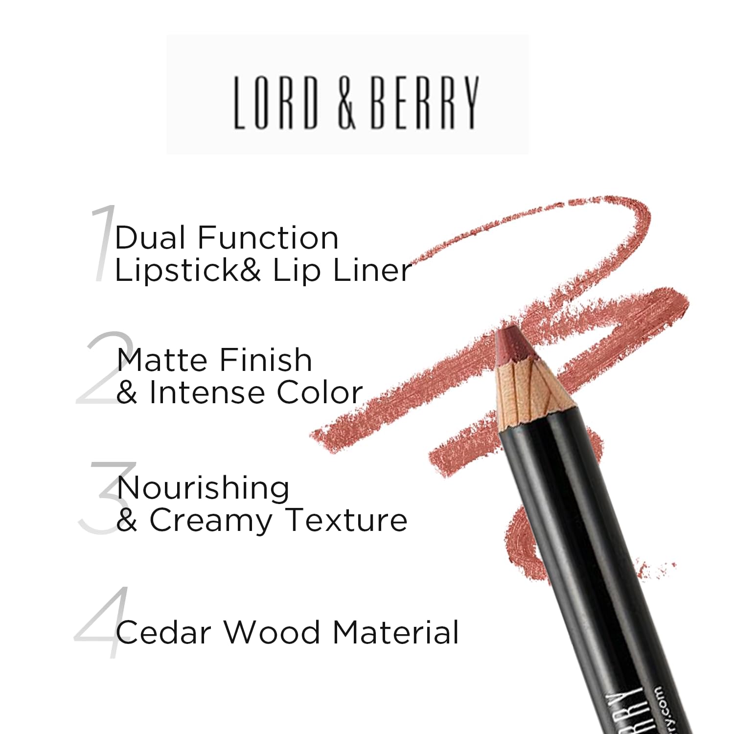 Lord & Berry MAXIMATTE Crayon Matte Lipsticks Intense Color With Soft & Creamy Touch Enriched With Vitamin E Hydrating Long Lasting Lipstick For Women, Vegan & Cruelty Free Makeup