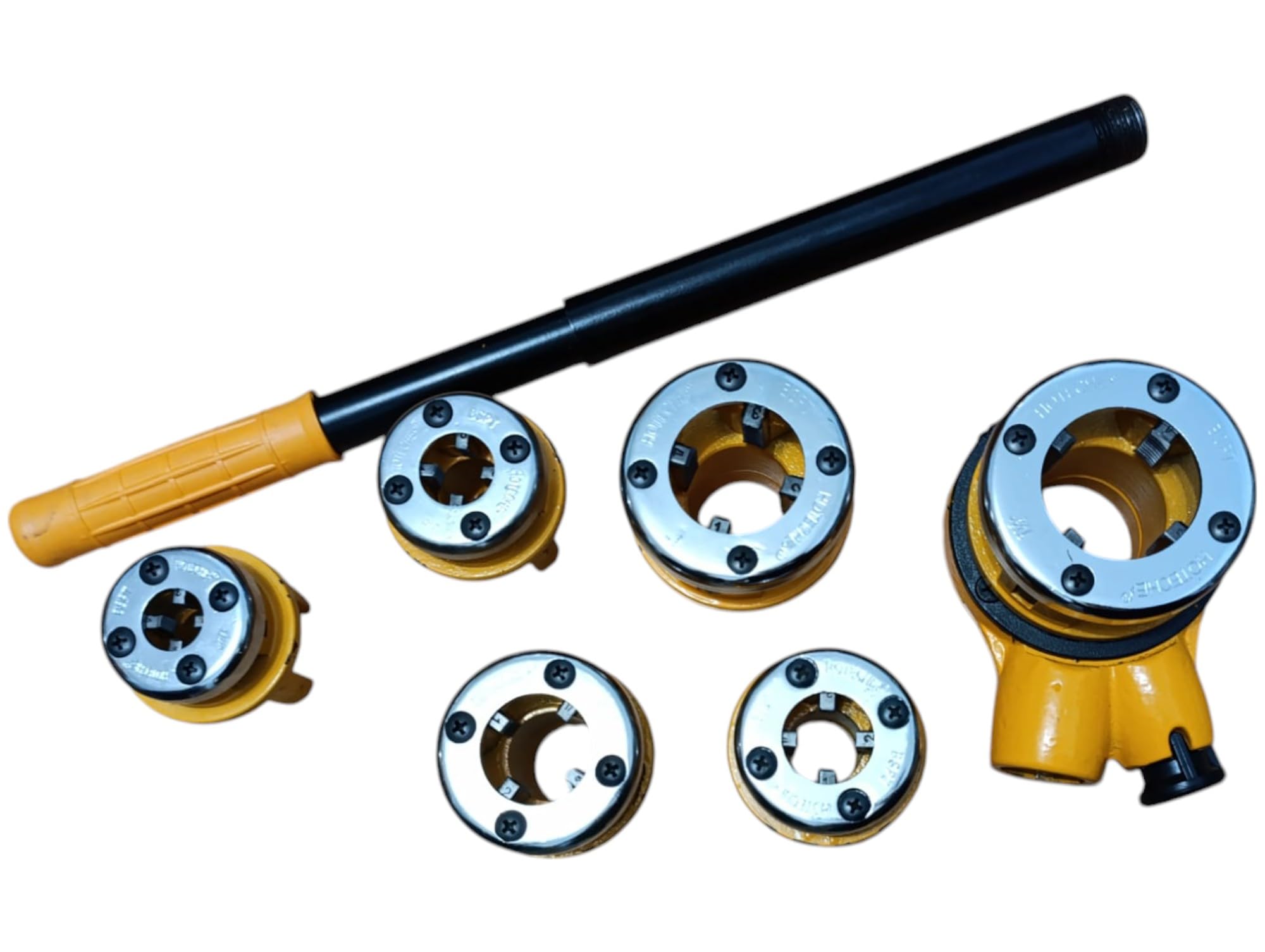Set Filiera Manuale per Tubi Idraulici con Cricchetto e Prolunga 7 Pezzi | Filiere 1/4" - 1.1/4" con Pettini in Acciaio e Valigetta Rigida | Kit Professionale per Idraulici e Installatori