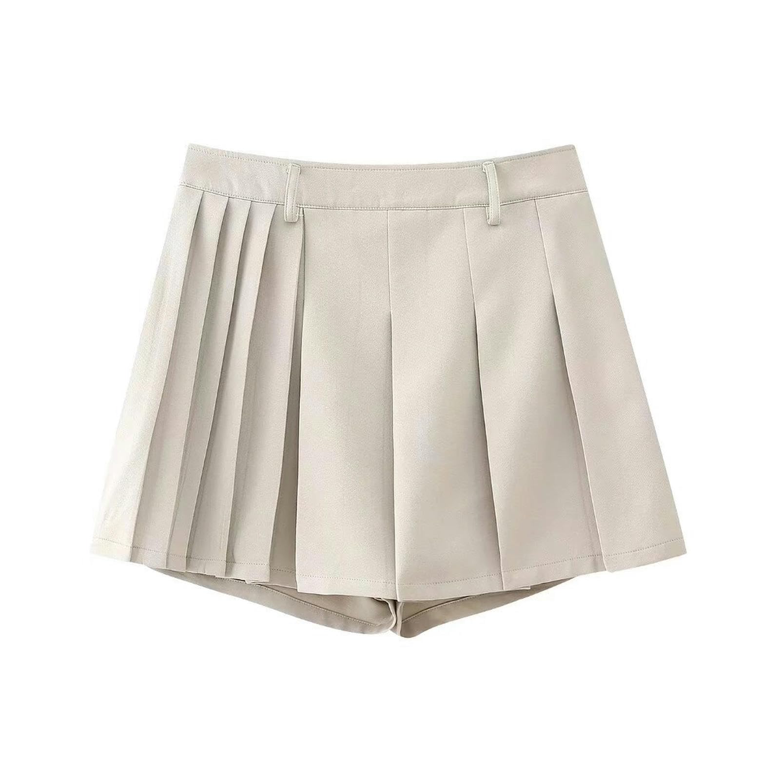 Jupe plissée légère taille haute solution confort blanc L