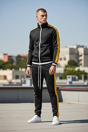 SCREENSHOT-TRACK JACKET Mens Urban Hip Hop Premium Track Jacket - Slim Fit Side Taping Sportswear Urbanwear Streetwear Top