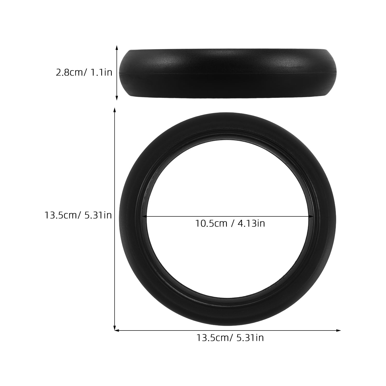 TOYANDONA Neumático de Goma para Cochecito de Ñiño de 6 Pulgadas, Neumático Silencioso de Repuesto Delantero y Trasero, Rueda Resistente Agarre Antideslizante para Andador y Carrito de