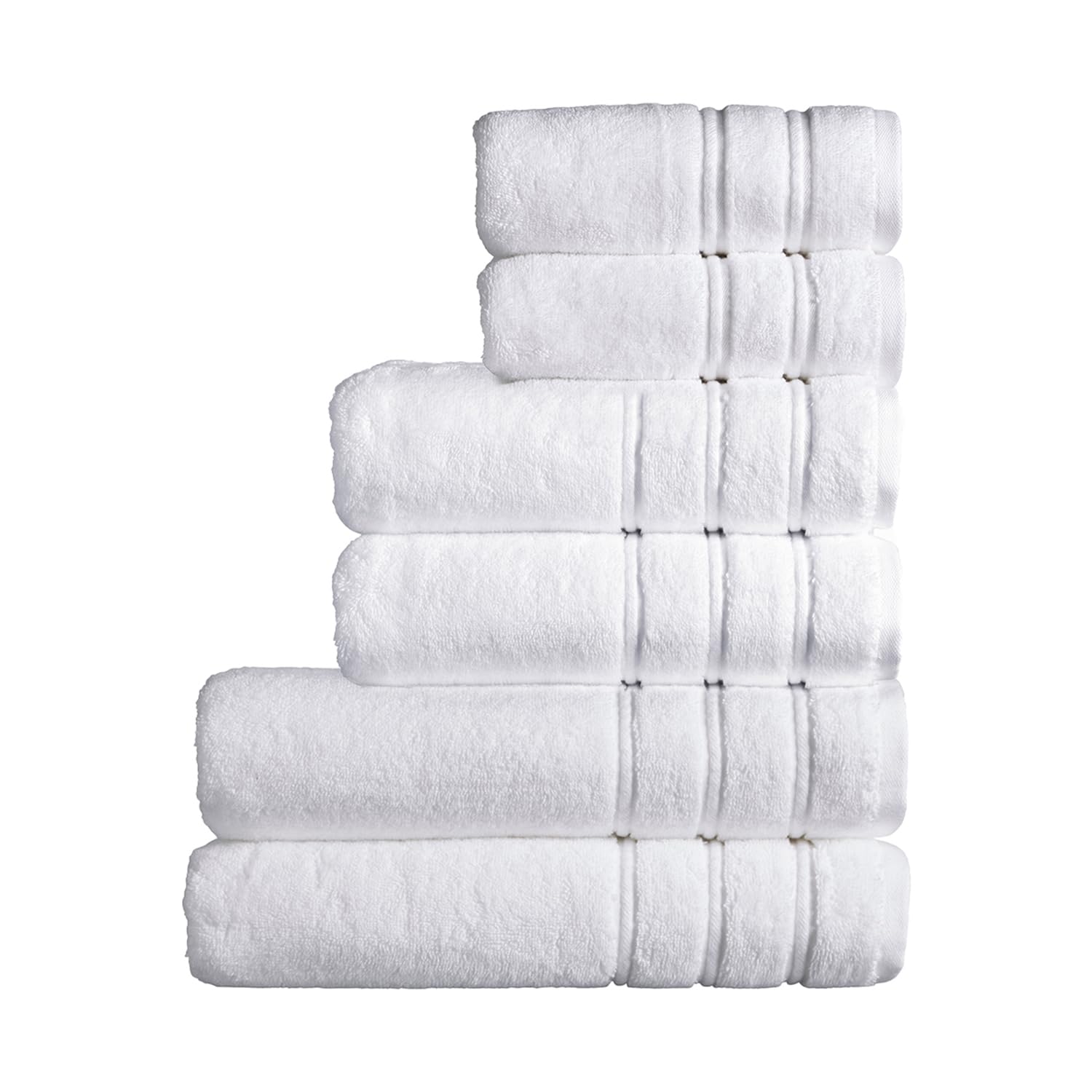 Christy White Antalya Family Towel Set | 6 Piece | 100% Turkish Cotton | 600Gsm | Soft Plush Luxury Towel Set | 2 Bath Sheets 2 Bath Towels 2 Hand Towels| Quick Dry |