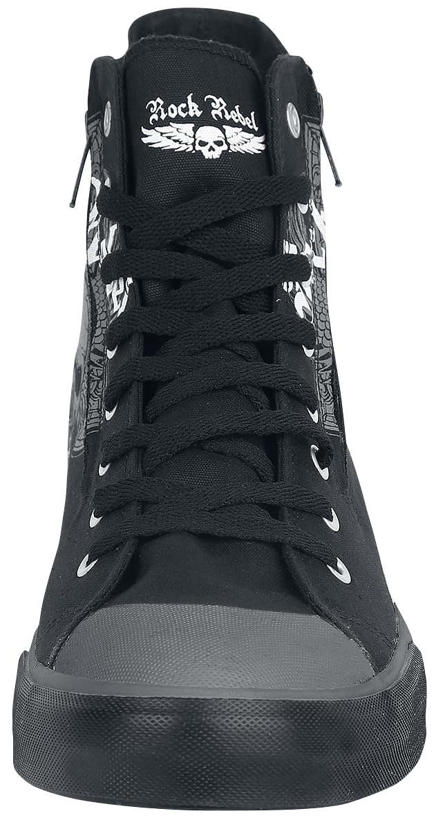 Rock Rebel by EMP Unisex Sneakers Nere con Stampa Teschio