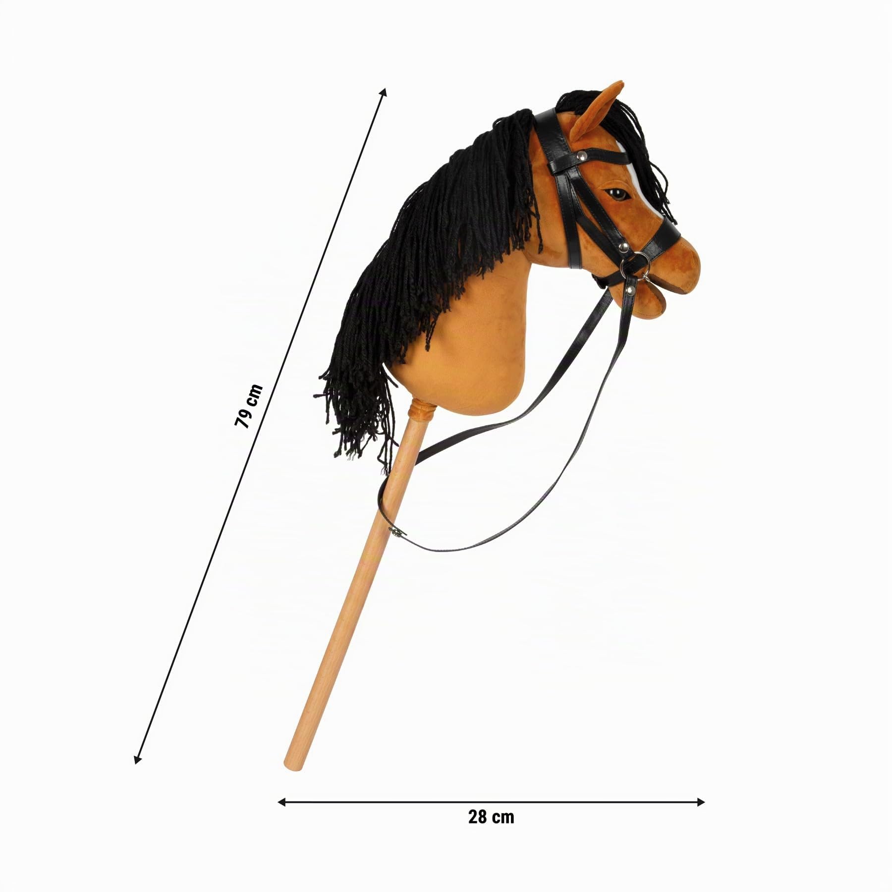 Small Foot Hobby Horse Marron « Melodie », Cheval bâton, Licol, bridon, Longe, dès 3 Ans, 12716