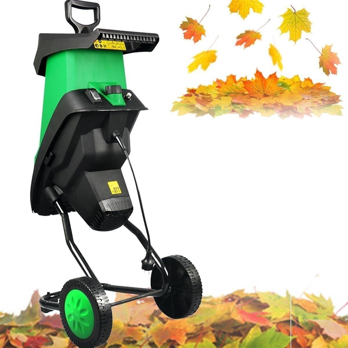 Garden shredders Electric Wood Chipper with Collecting Bag for Garden 50L Large Collector w/Wheels,Leaf Mulcher Shredder Wood Chipper and Shredder,90x40x34cm