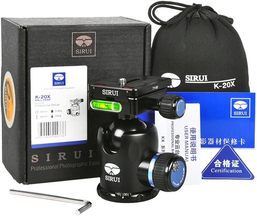 Sirui KX-Series Aluminium Tripod Head incl. TY-Series Quick Release Plate - Black (K-20X)