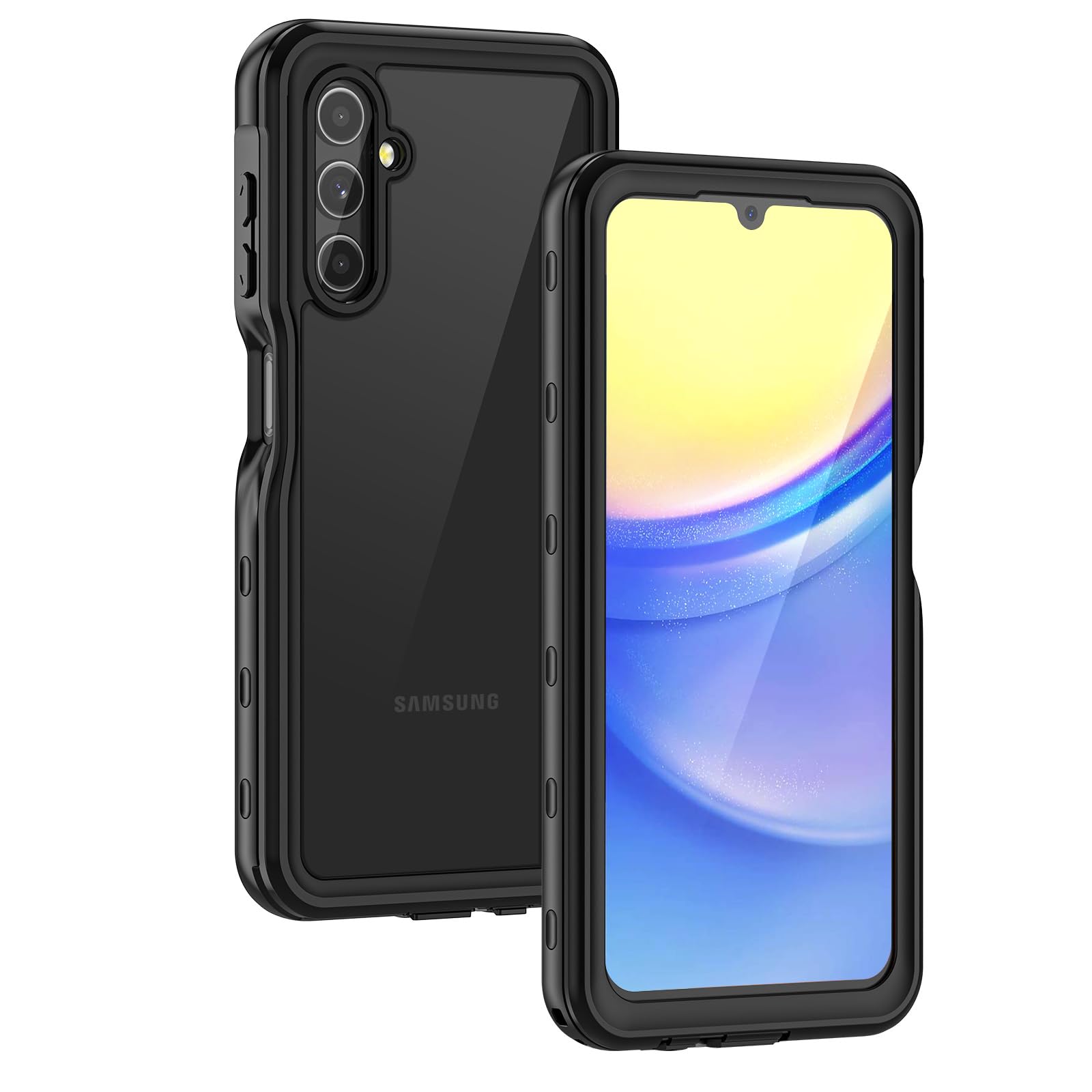 Lanhiem for Samsung Galaxy A15 5G Phone Case IP68 Waterproof Dustproof Cover with Screen Protector Heavy Duty Full