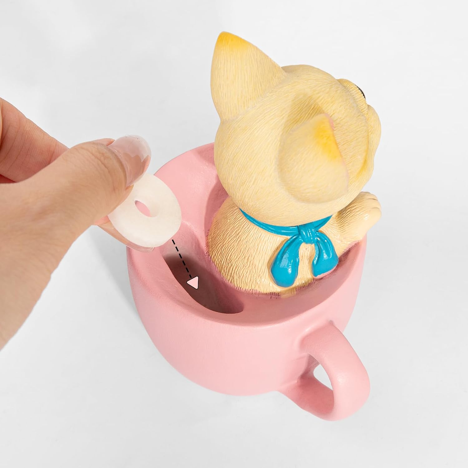 Bobble Head Dogs in the Cup, Resin Shaking Dog Figurine, Cute Nodding Doggy Car Dashboard Decor for Home Office Desk - French Bulldog image 5
