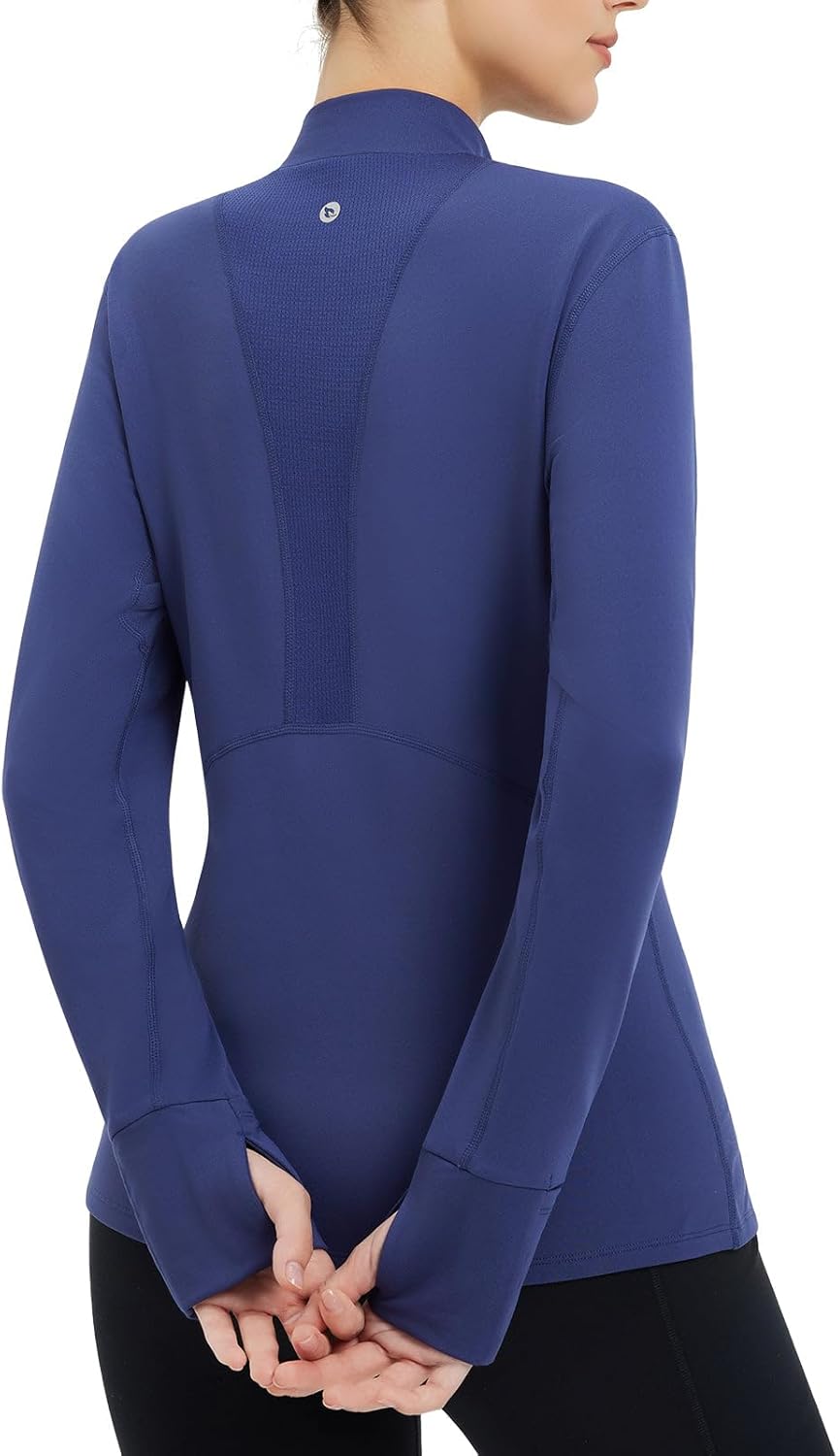 baleaf Thermal Shirts for Women Long Sleeve Turtleneck Tops Fleece Lined Base Layer with Thumb Hole Cold Weather Winter Gear