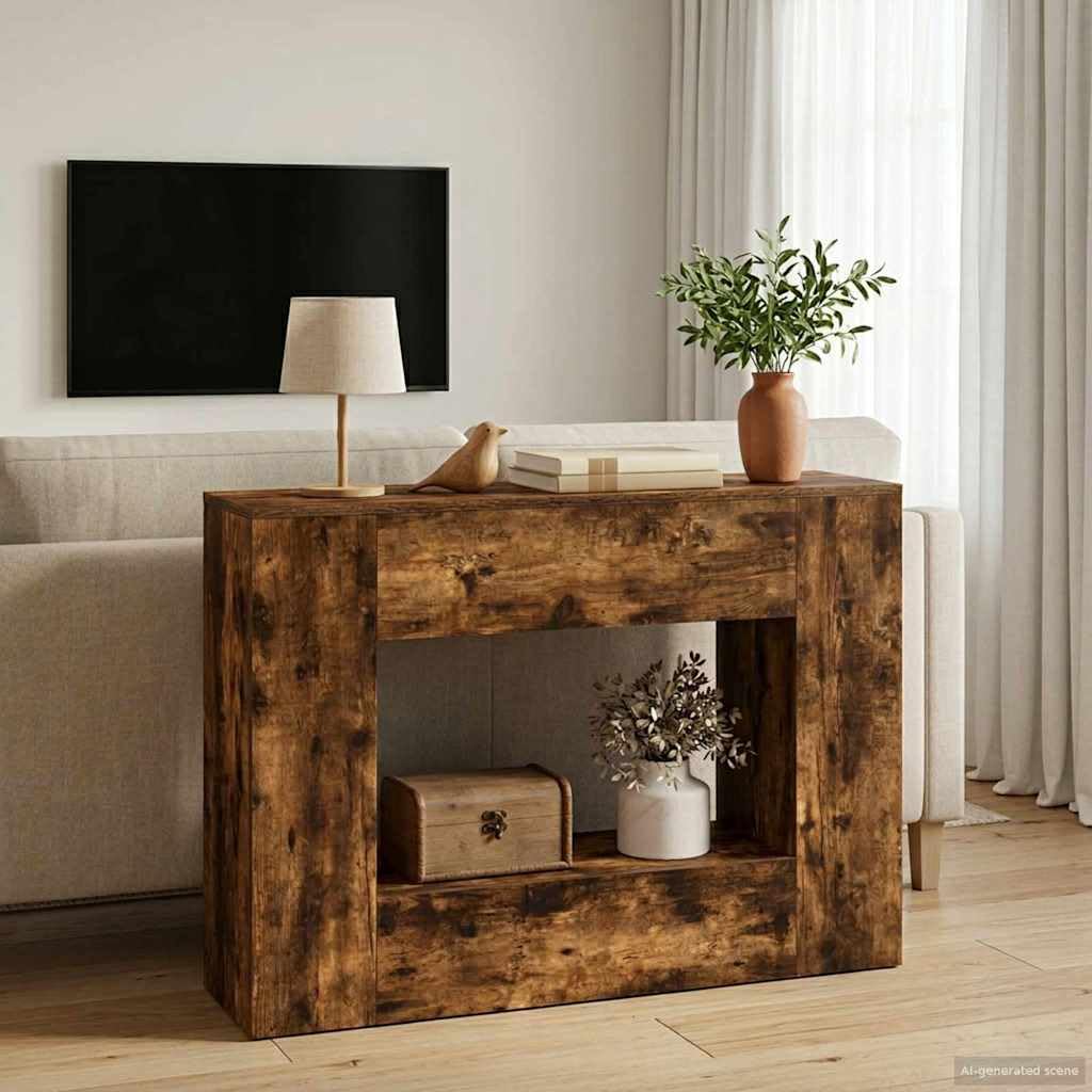 Tavolo consolle 101 x 29 x 74 cm, in legno con cassetto e ripiano, salvaspazio, per corridoio, soggiorno, camera da letto, moderno tavolo da parete e tavolino con spazio e organizer