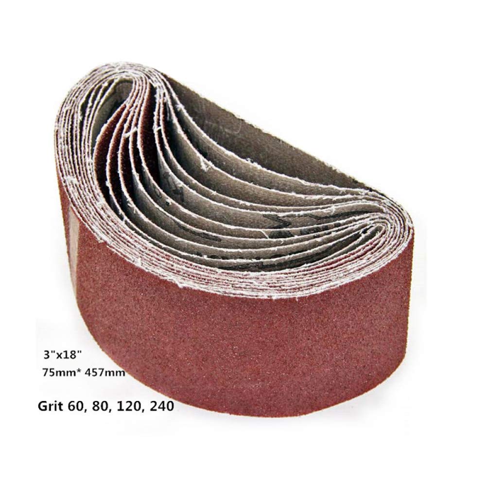 5 szt. Taśma szlifierska 3x18 cali 75x457mm z tlenku glinu