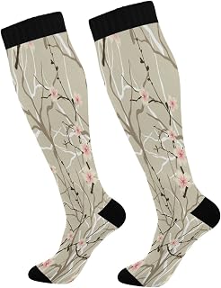 874 Crew Athletic Socks Abstract Tree Pink Walking Socks Non Slip Dress Crew Socks Breathable Crew Socks For Hiking Running Sports 40cm