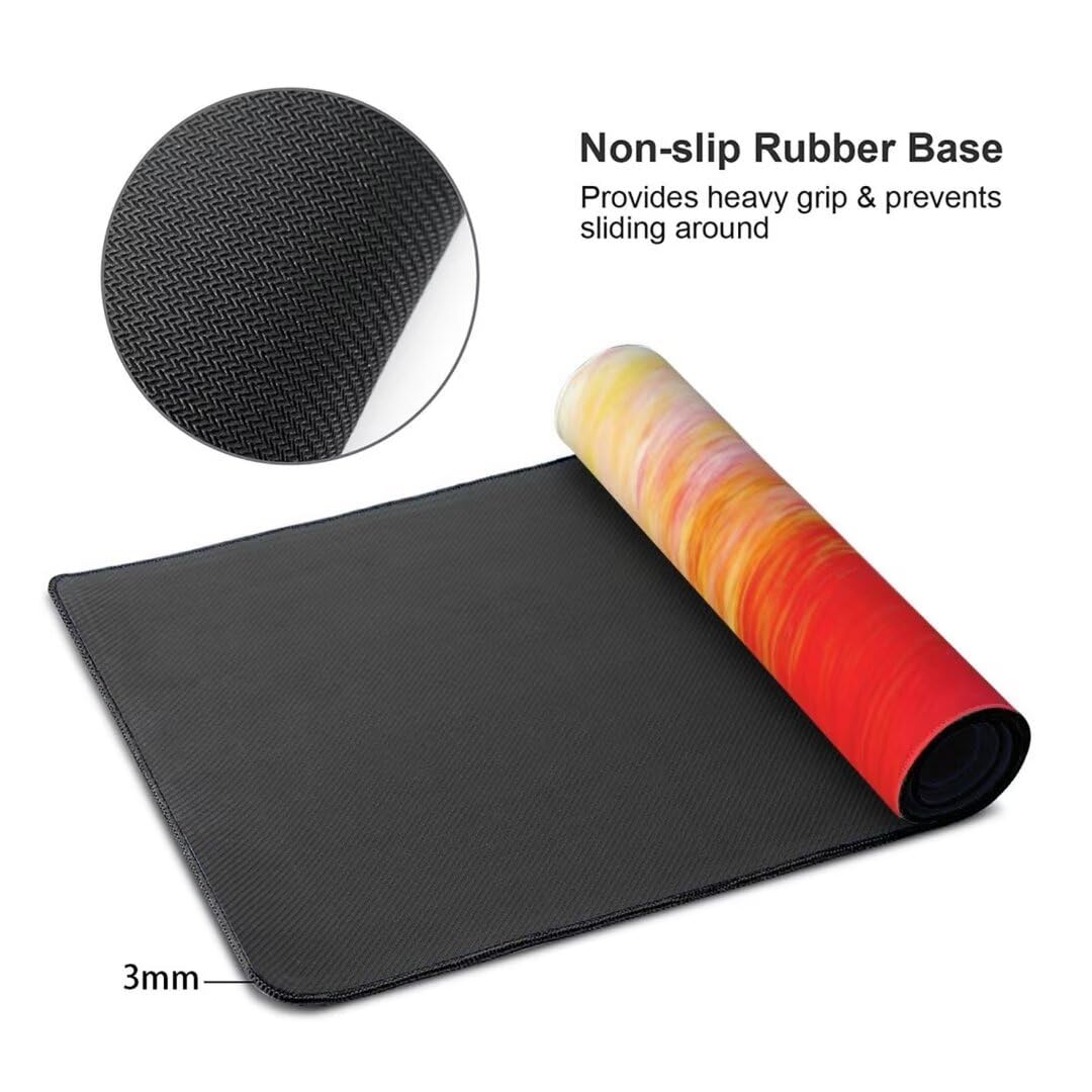 Alfombrilla de ratón 1400x600x3 MM, Alfombrilla Ratón XXL Extendida de Gran Tamaño con Bordes Cosidos, Base de Goma Antideslizante Almohadilla para Teclado, Pintadas de Colores S-1469