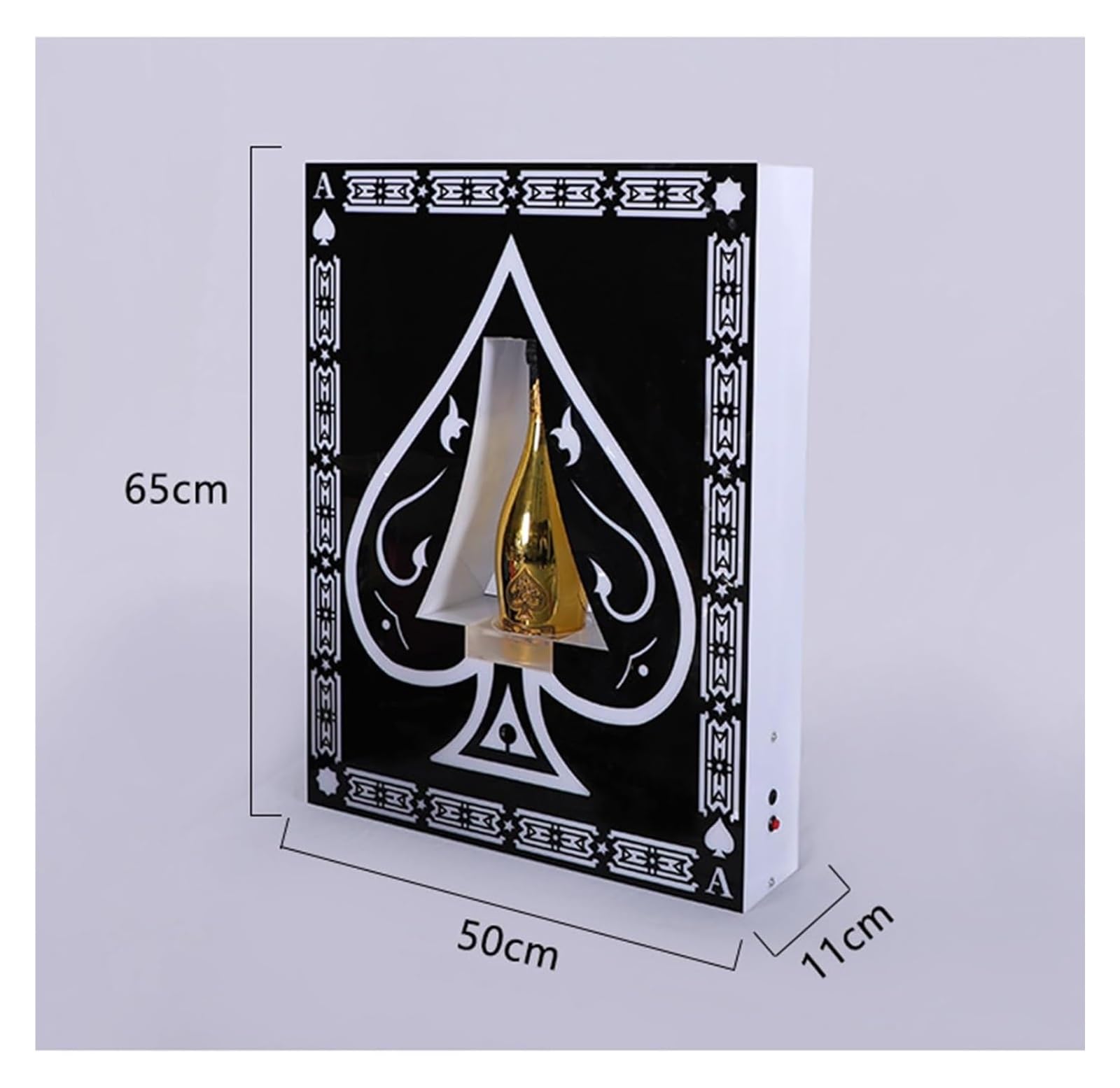 Presentatore for bottiglia di champagne a LED - Insegna con la mano for champagne asso di picche - Materiale acrilico - Ideale for locali notturni ed eventi
