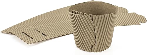 ALPHA PACK 100 juegos - 8-16oz Funda de papel kraft para taza caliente, soporte corrugado desechable para vasos de papel con cerradura