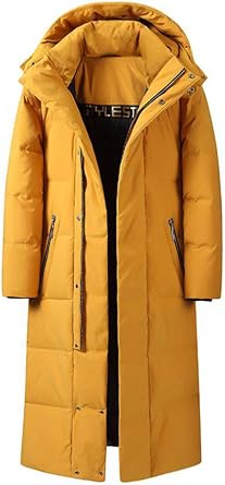 MengFan Down Jacket Men's Coat Autumn Winter Long Coat Padded Jacket with Hood Couple Outerwear Men's Outdoor Wear Loose Casual Tops Men's Cool Coat